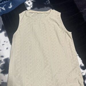 SHEIN Cream Sleeveless Blouse